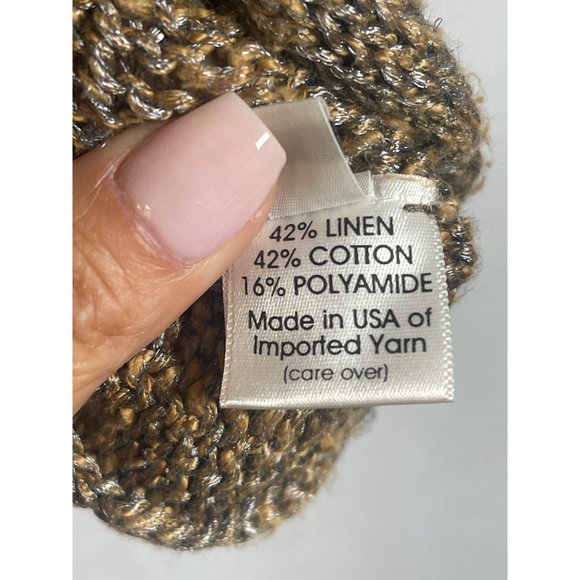 Margaret O’Leary Knit Shrug Sweater Khaki Blend Women Size 1 - Picture 4 of 5